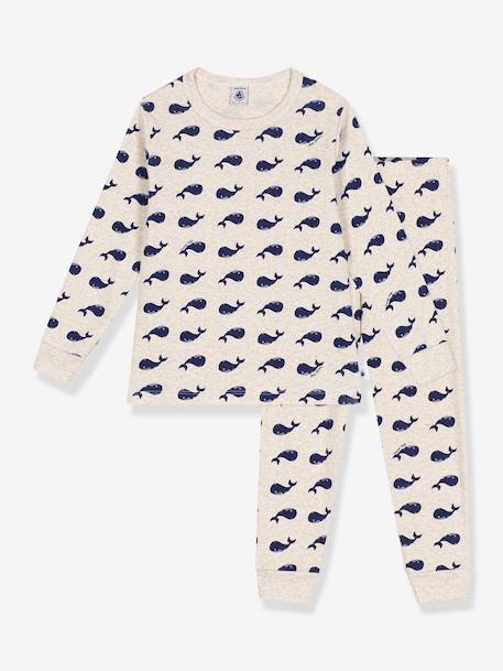 Pyjama voor kinderen met walvisprint van PETIT BATEAU ecru - vertbaudet enfant 