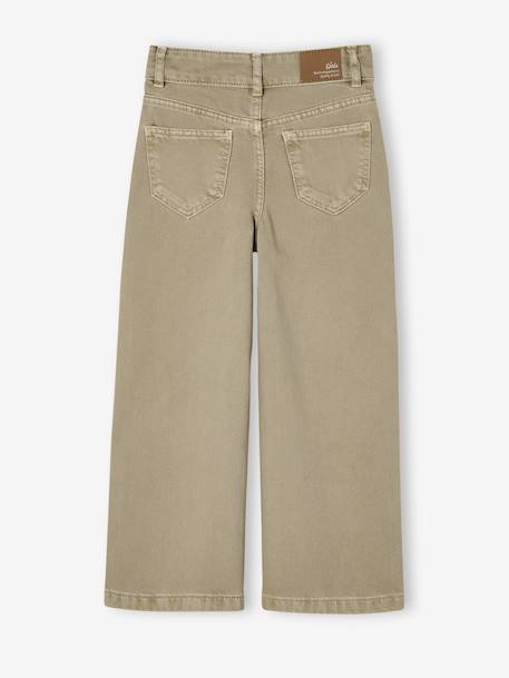 Pantalon fille large MorphologiK fin kaki+vieux rose - vertbaudet enfant 