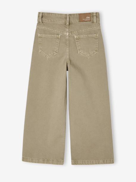 Pantalon fille large MorphogiK medium kaki+vieux rose - vertbaudet enfant 