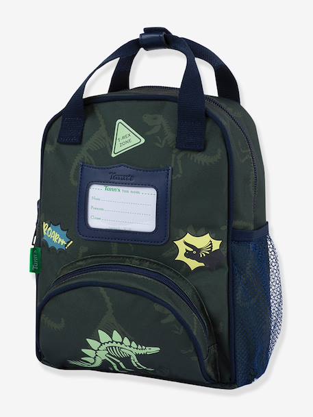 Sac à dos multi-activités dinosaures Timothée TANN'S patchs phosphorescents kaki - vertbaudet enfant 