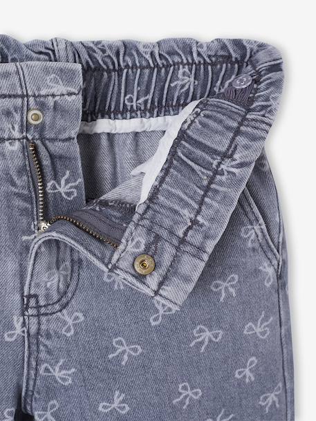 Pantalon fille large motifs fantaisie bleu foncé+bleu moyen+denim gris - vertbaudet enfant 