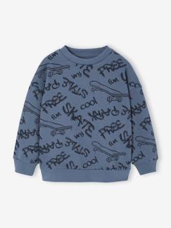 Jongens-Trui, vest, sweater-Sweater met print voor jongens 