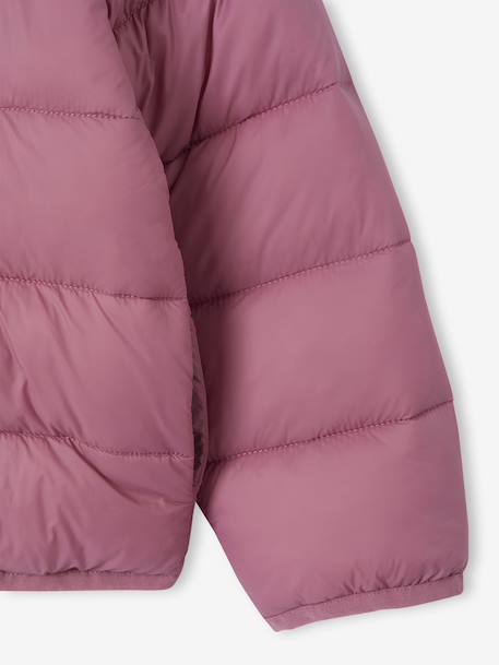 Lichtgewicht donsjas met capuchon voor meisjes groengrijs+marineblauw+oudroze - vertbaudet enfant 