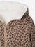Omkeerbare windjack met capuchon voor meisjes, luipaard/sherpa beige - vertbaudet enfant 