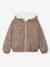 Coupe-vent fille à capuche réversible léopard/sherpa beige - vertbaudet enfant 