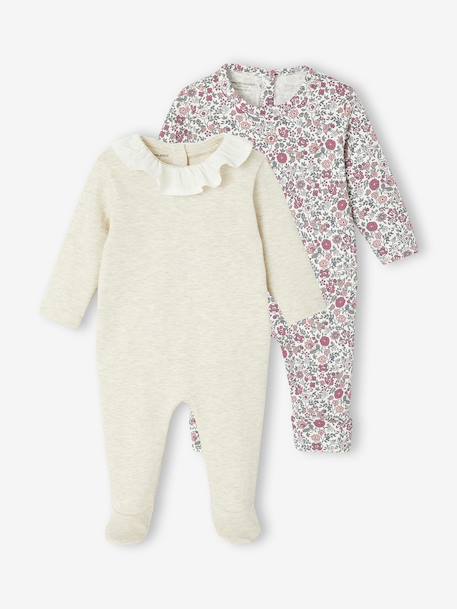 Set van 2 babyslaappakjes voor pasgeborenen gemêleerd beige - vertbaudet enfant 