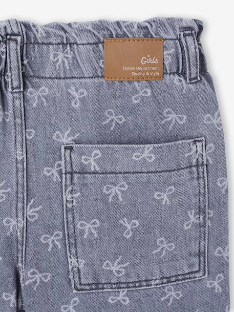 Pantalon fille large motifs fantaisie bleu foncé+bleu moyen+denim gris - vertbaudet enfant 