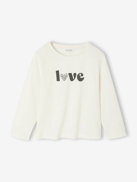 Set van 3 BASICS meisjesshirts met lange mouwen antraciet+groengrijs+koraal+roze (poederkleur) - vertbaudet enfant 