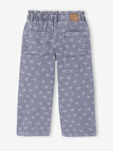 Pantalon fille large motifs fantaisie bleu foncé+bleu moyen+denim gris - vertbaudet enfant 