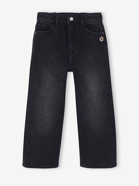 Jean fille large bleu moyen+denim black+denim brut+denim gris+stone - vertbaudet enfant 