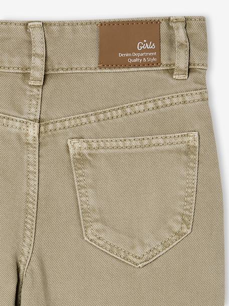 Pantalon fille large MorphologiK fin kaki+vieux rose - vertbaudet enfant 