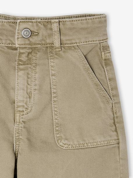 Pantalon fille large MorphogiK medium kaki+vieux rose - vertbaudet enfant 