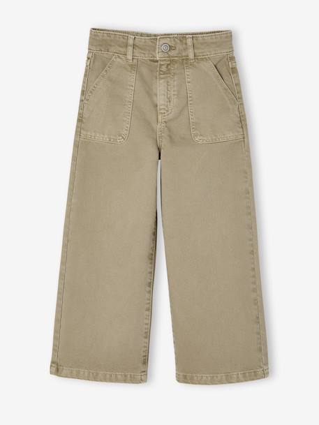 Pantalon fille large MorphogiK medium kaki+vieux rose - vertbaudet enfant 