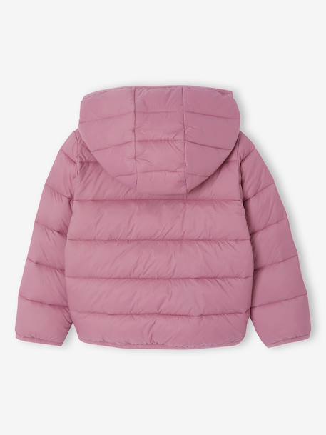 Doudoune fille légère à capuche marine+vert de gris+vieux rose - vertbaudet enfant 