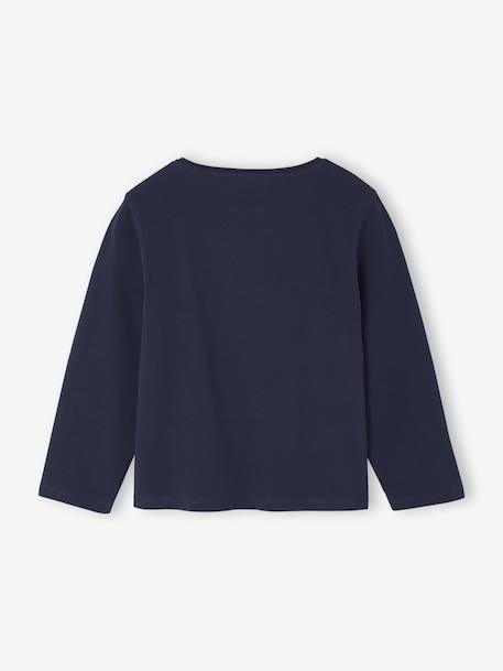 Set van 3 BASICS meisjesshirts met lange mouwen antraciet+groengrijs+koraal+roze (poederkleur) - vertbaudet enfant 