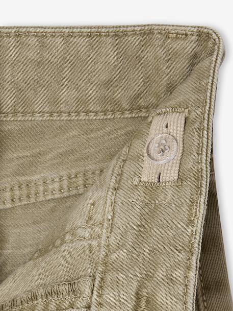 Pantalon fille large MorphogiK medium kaki+vieux rose - vertbaudet enfant 