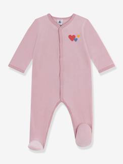 -Baby pyjama in effen fluweel PETIT BATEAU 