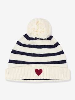 Bébé-Accessoires-Chapeau-Bonnet bébé rayé tricot doublé polaire