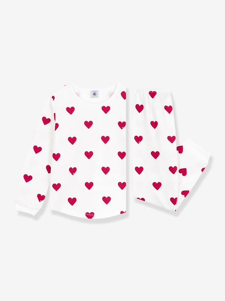 Pyjama enfant imprimé coeurs blanc - vertbaudet enfant 