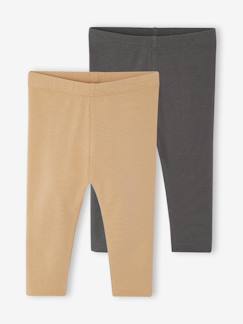 Baby-Broek, jean-Set van 2 lange baby-leggings meisje
