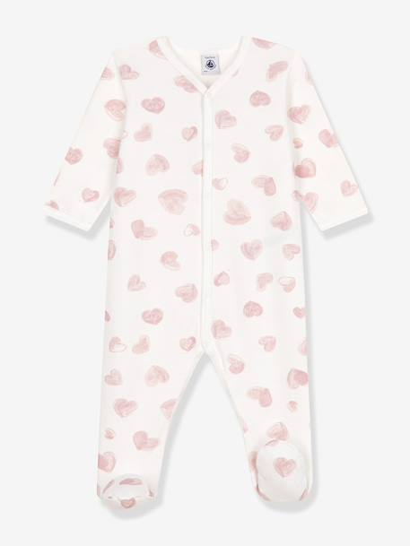 Pyjama bébé en molleton imprimé coeurs bleu clair - vertbaudet enfant 