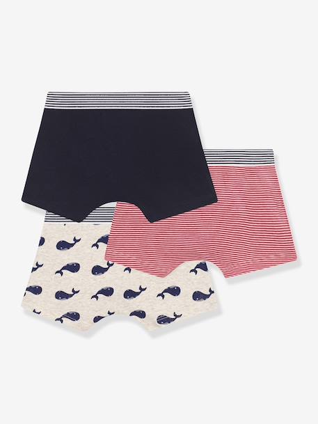 Lot de 3 boxers en coton imprimé baleines enfant blanc - vertbaudet enfant 