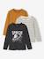 Lot de 3 T-shirts garçon manches longues anthracite+blanc+bordeaux - vertbaudet enfant 