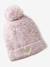 Meisjes set muts « C½ur » + snood + wanten/handschoenen ecru+marineblauw+roze (poederkleur) - vertbaudet enfant 
