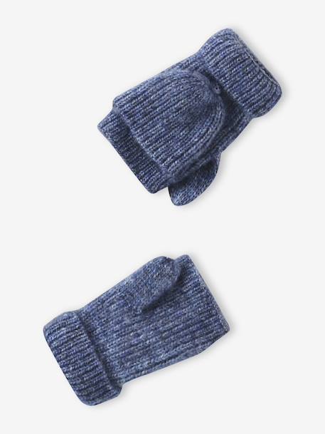 Ensemble fille bonnet, snood, moufles/mitaines avec badge coeur marine - vertbaudet enfant 