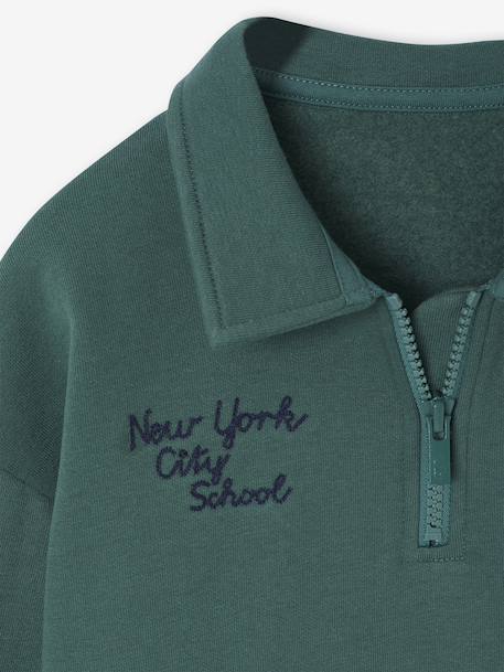 Sweat col camionneur brodé garçon vert - vertbaudet enfant 