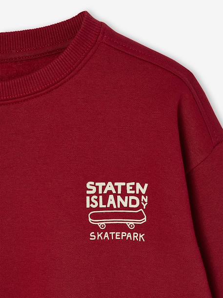 Sweat couleur motif poitrine Basics garçon rouge+vert - vertbaudet enfant 