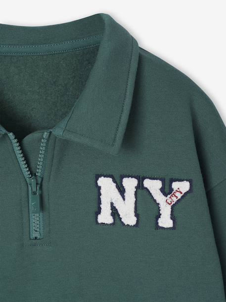 Sweat col camionneur brodé garçon vert - vertbaudet enfant 