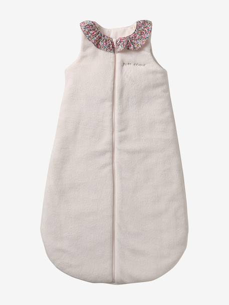 Gigoteuse hiver manches amovibles en velours collerette Liberty personnalisable rose pâle - vertbaudet enfant 