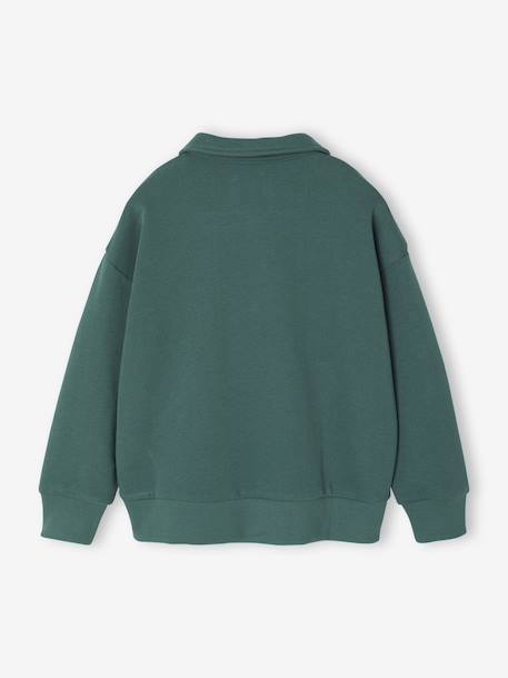 Sweat col camionneur brodé garçon vert - vertbaudet enfant 