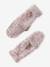 Meisjes set muts « C½ur » + snood + wanten/handschoenen ecru+marineblauw+roze (poederkleur) - vertbaudet enfant 