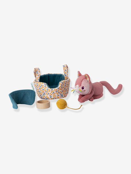Peluche animal et son panier S bleu+rose - vertbaudet enfant 