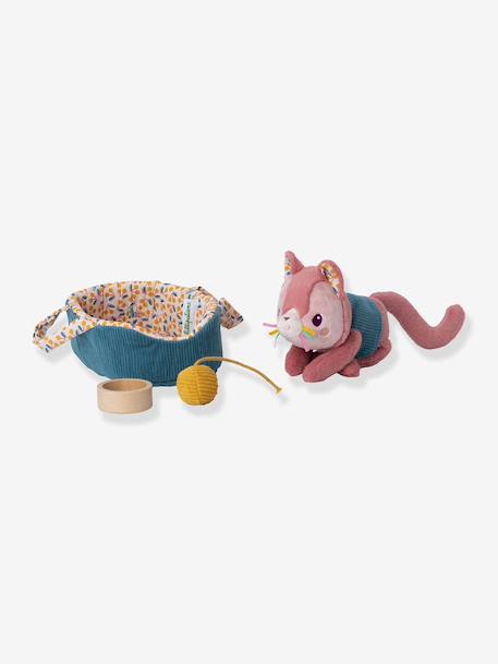 Peluche animal et son panier S bleu+rose - vertbaudet enfant 
