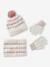 Ensemble torsadé fille bonnet + snood + moufles/gants écru - vertbaudet enfant 