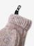 Meisjes set muts « C½ur » + snood + wanten/handschoenen ecru+marineblauw+roze (poederkleur) - vertbaudet enfant 