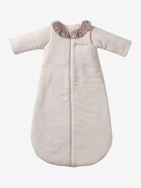 Gigoteuse hiver manches amovibles en velours collerette Liberty personnalisable rose pâle - vertbaudet enfant 