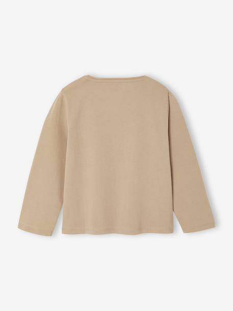 Set van 3 BASICS meisjesshirts met lange mouwen antraciet+groengrijs+koraal+roze (poederkleur) - vertbaudet enfant 