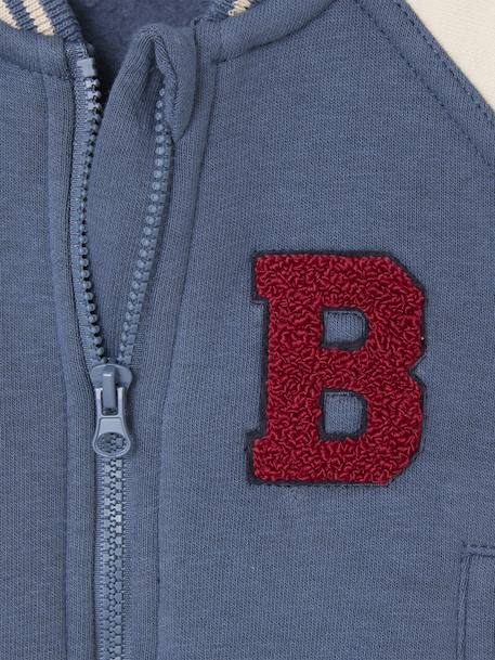 Teddy-stijl vestje voor baby's van fleece met lusjesbadge grijsblauw - vertbaudet enfant 