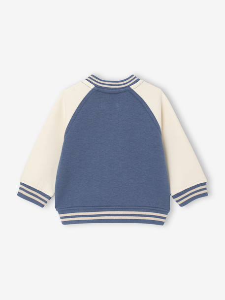 Teddy-stijl vestje voor baby's van fleece met lusjesbadge grijsblauw - vertbaudet enfant 