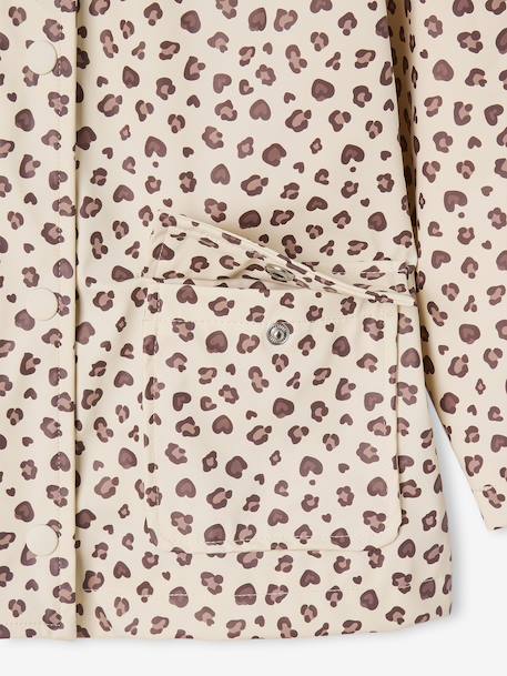 Ciré fille à capuche imprimé vanille+vert de gris - vertbaudet enfant 