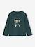T-shirt animation métallisée fille manches longues anthracite+blanc+vert sapin - vertbaudet enfant 