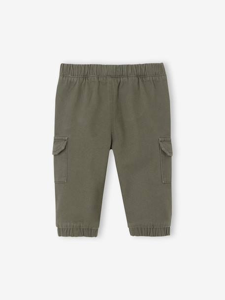 Babybroek in keperstof marineblauw+olijf - vertbaudet enfant 