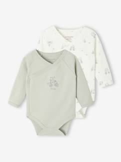 Bébé-Body-Lot de 2 bodies bébé ouverture naissance manches longues
