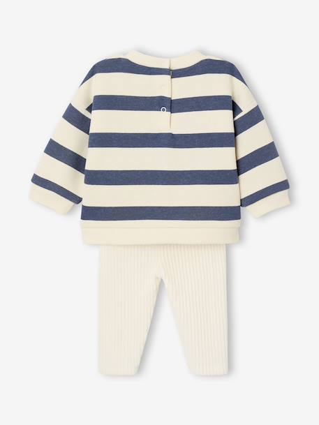 Ensemble bébé sweat-shirt + legging Disney Minnie rayé bleu - vertbaudet enfant 