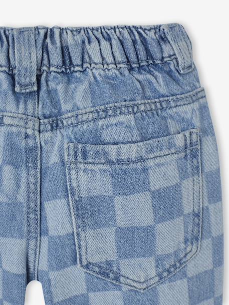 Jeans voor baby's met dambordprint stone - vertbaudet enfant 