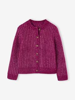 -Gilet fille loose maille mousseuse 